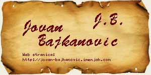 Jovan Bajkanović vizit kartica